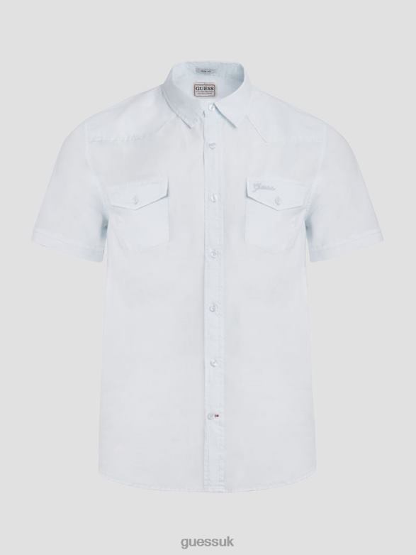 GUESS Men Nottingham Shirt Polar Blue Apparel V28V63983