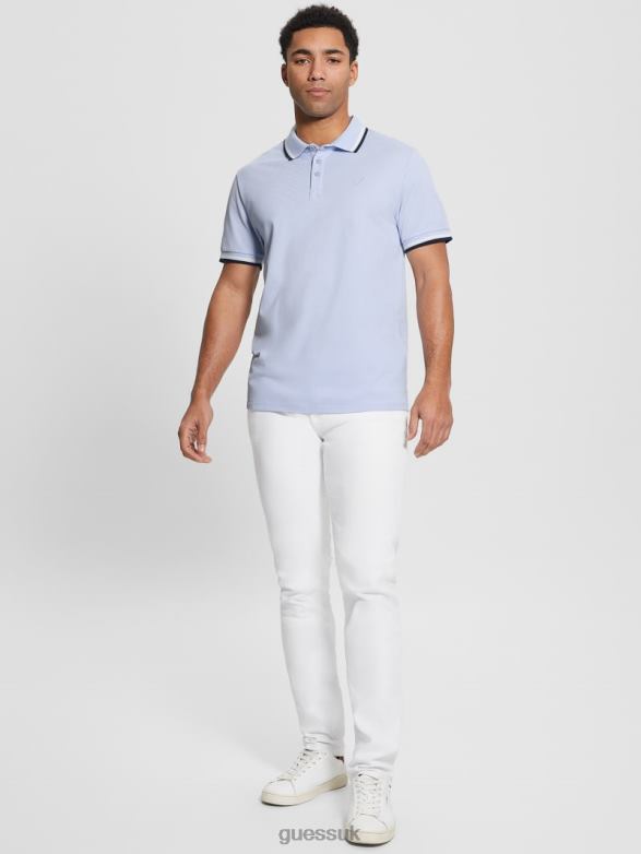 GUESS Men Sports Pique Polo Airway Blue Apparel V28V64028