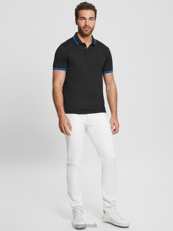 GUESS Men Sports Pique Polo Black Apparel V28V64147