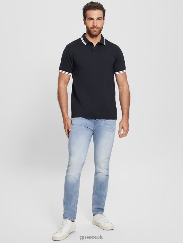 GUESS Men Sports Pique Polo Bleu Elegant Apparel V28V63977