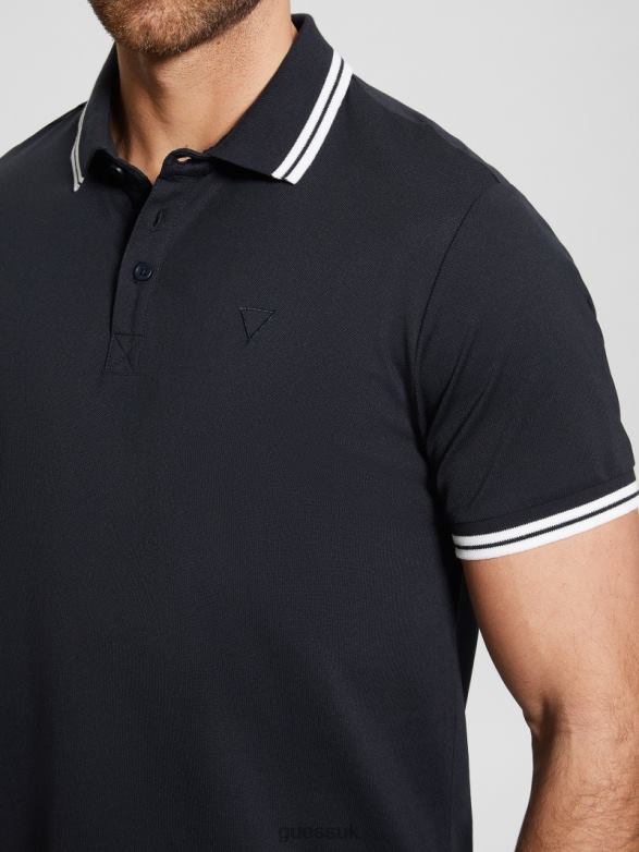 GUESS Men Sports Pique Polo Bleu Elegant Apparel V28V63977
