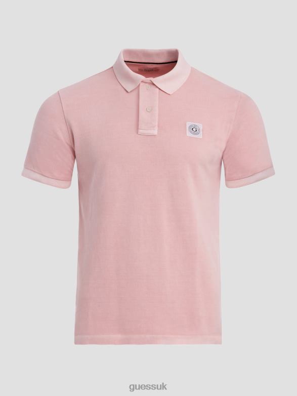 GUESS Men Washed Polo Blush Cotton Apparel V28V63969