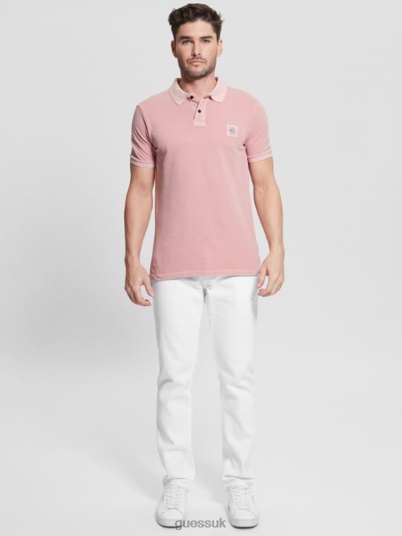 GUESS Men Washed Polo Blush Cotton Apparel V28V63969