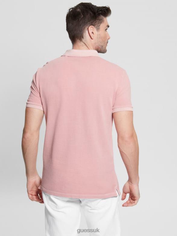 GUESS Men Washed Polo Blush Cotton Apparel V28V63969
