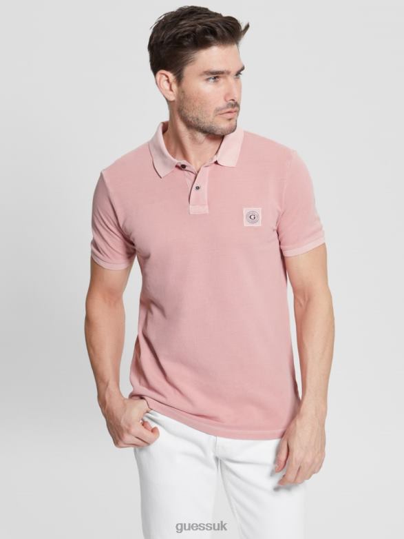 GUESS Men Washed Polo Blush Cotton Apparel V28V63969