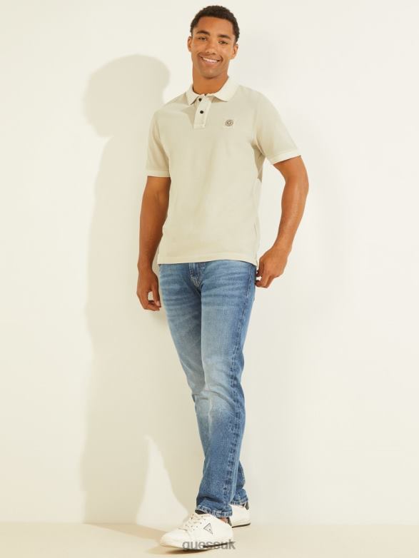 GUESS Men Washed Polo Grey Boundary Apparel V28V64142