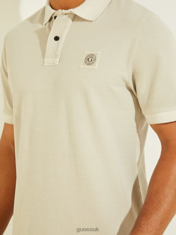 GUESS Men Washed Polo Grey Boundary Apparel V28V64142