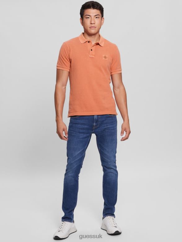 GUESS Men Washed Polo Island Sunset Apparel V28V64143