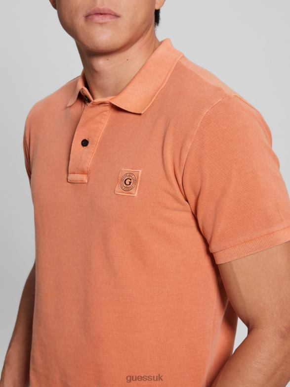 GUESS Men Washed Polo Island Sunset Apparel V28V64143