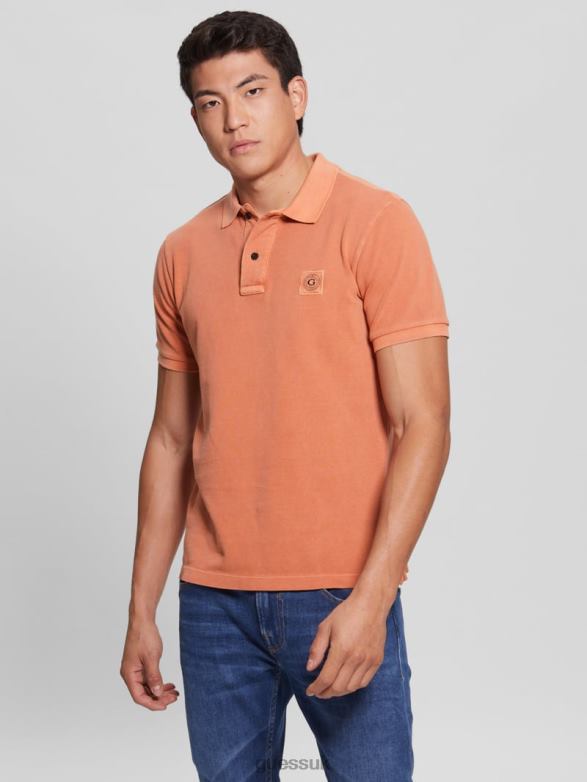 GUESS Men Washed Polo Island Sunset Apparel V28V64143