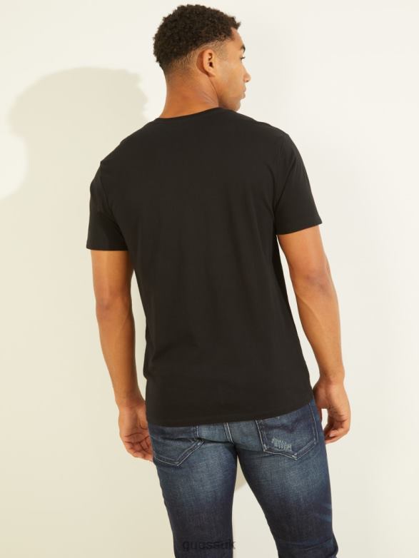 GUESS Men Classic Logo Tee Jet Black Apparel V28V64011