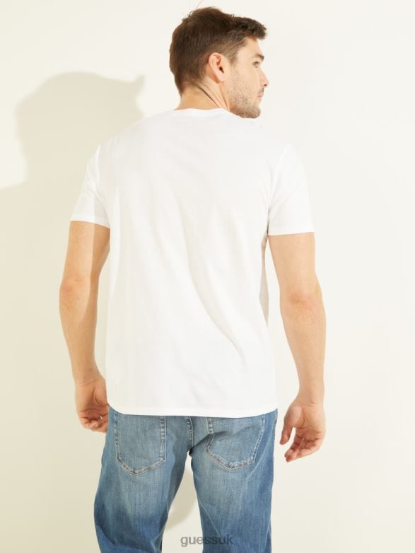 GUESS Men Classic Logo Tee Pure White Apparel V28V64018