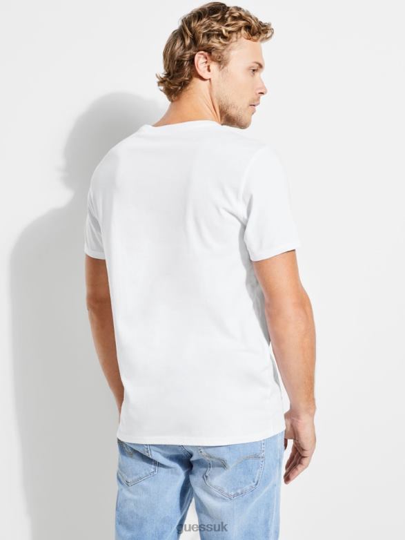 GUESS Men Classic Logo Tee Pure White Apparel V28V64018