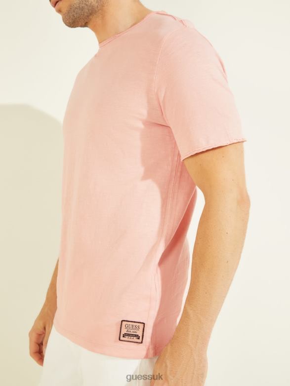 GUESS Men Dustin Tee Blush Cotton Apparel V28V64102
