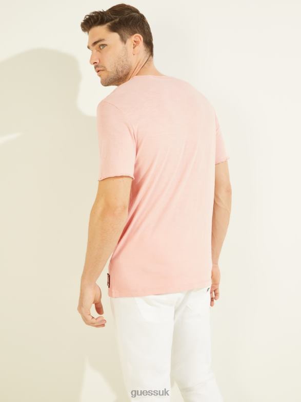GUESS Men Dustin Tee Blush Cotton Apparel V28V64102