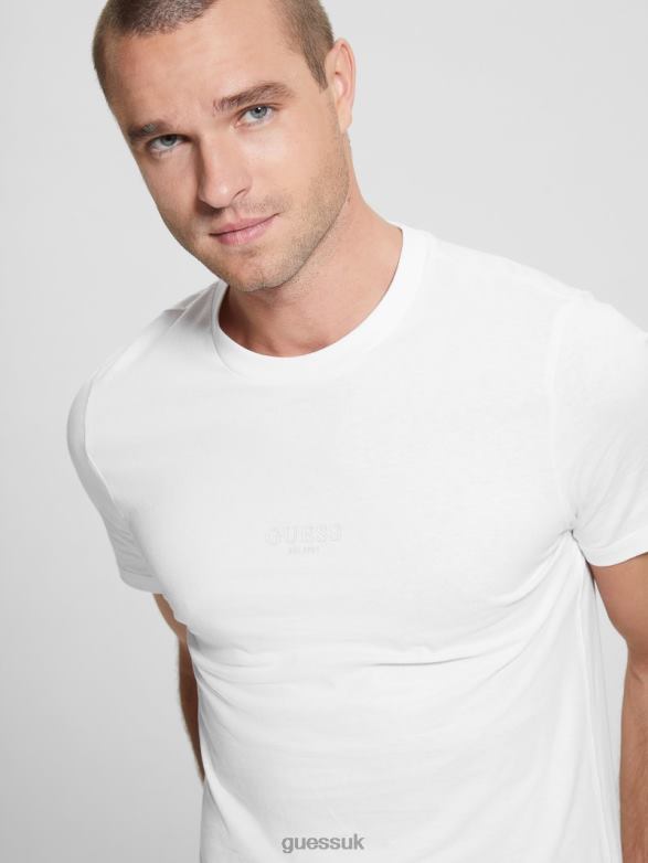 GUESS Men Eco Aidy Tee Pure White Apparel V28V64085