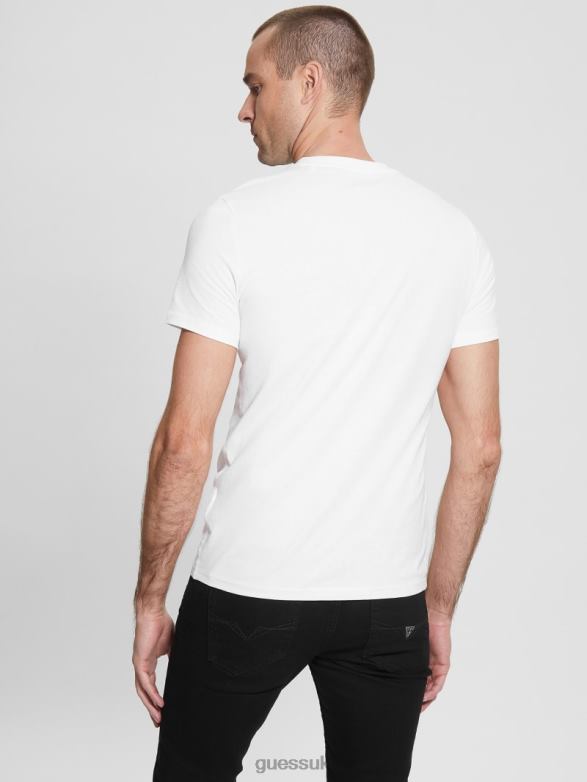 GUESS Men Eco Aidy Tee Pure White Apparel V28V64085