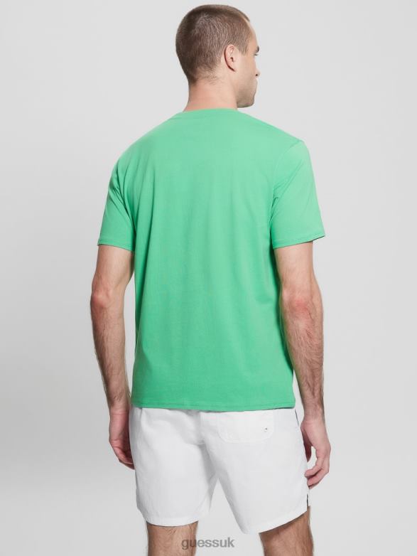 GUESS Men Eco Logo Tee Balance Green Apparel V28V64100