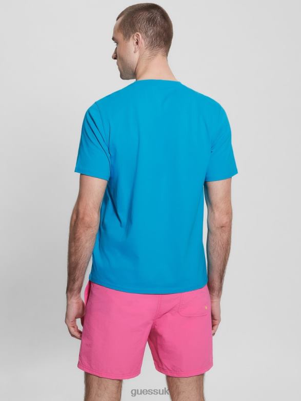 GUESS Men Eco Logo Tee Diamond Blue Apparel V28V64061
