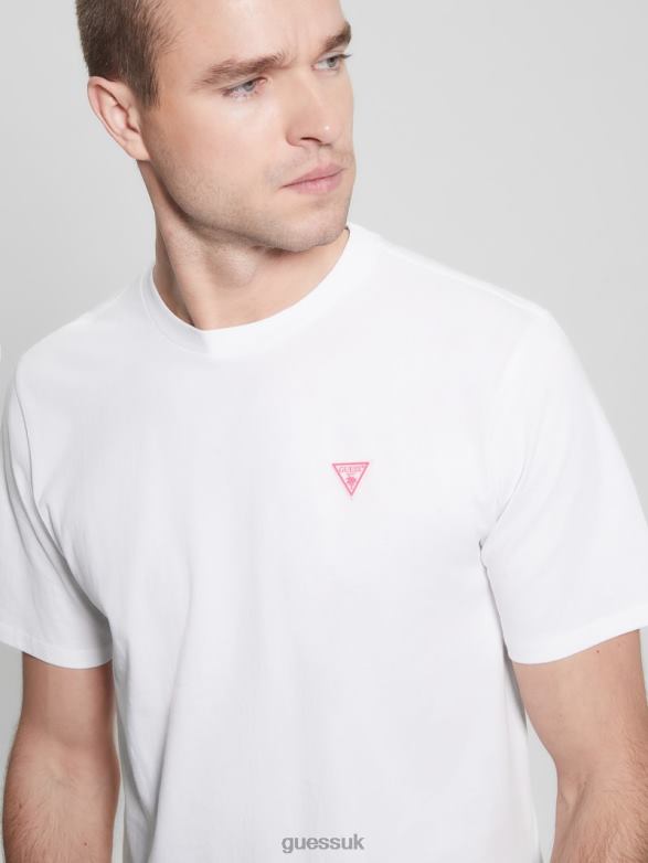 GUESS Men Eco Logo Tee Pure White Apparel V28V64023