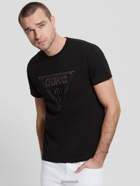 GUESS Men Eco Moisey Logo Tee Black Apparel V28V64160