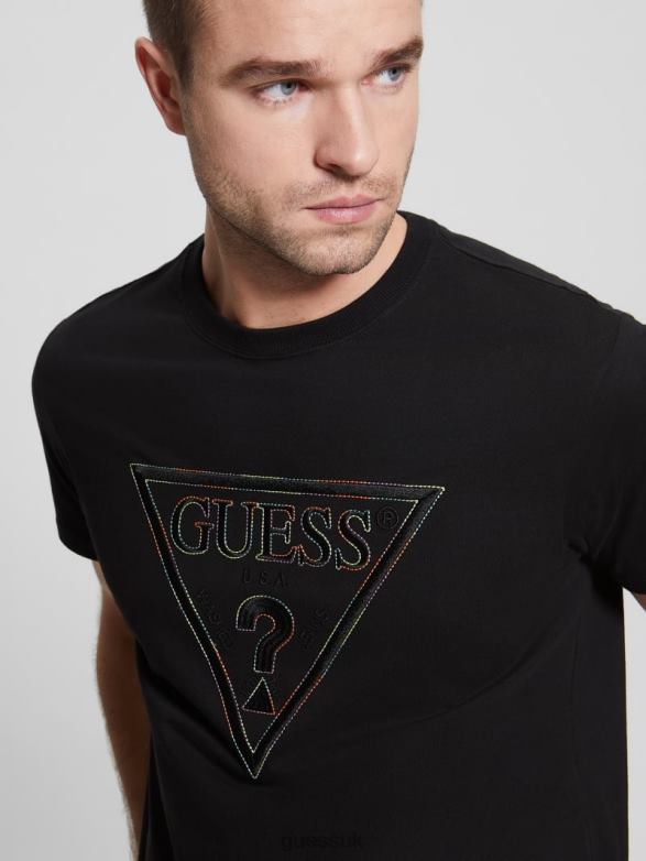 GUESS Men Eco Moisey Logo Tee Black Apparel V28V64160