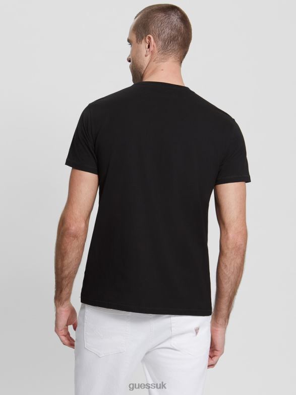 GUESS Men Eco Moisey Logo Tee Black Apparel V28V64160
