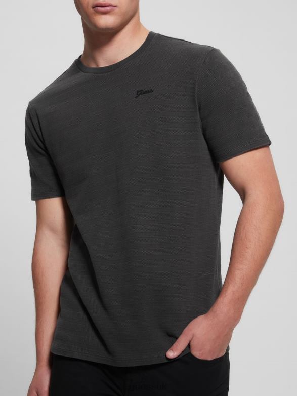 GUESS Men Eco Vincent Jersey Crewneck Tee Jet Black Multi Apparel V28V64030