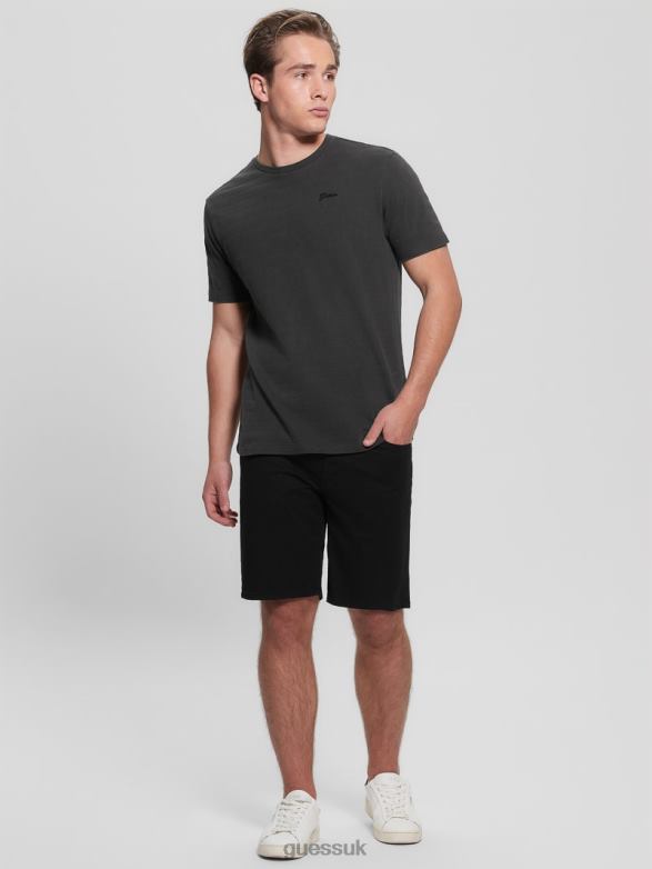 GUESS Men Eco Vincent Jersey Crewneck Tee Jet Black Multi Apparel V28V64030
