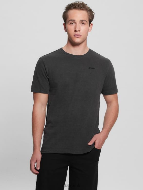 GUESS Men Eco Vincent Jersey Crewneck Tee Jet Black Multi Apparel V28V64030