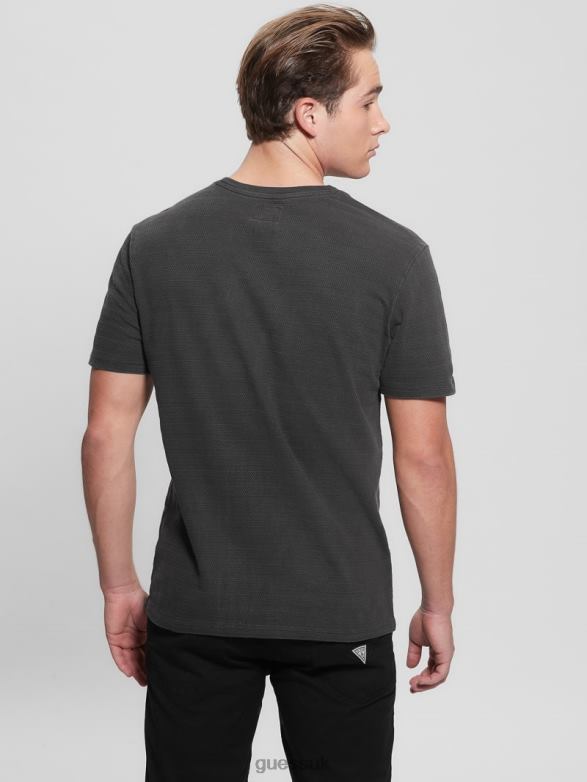 GUESS Men Eco Vincent Jersey Crewneck Tee Jet Black Multi Apparel V28V64030