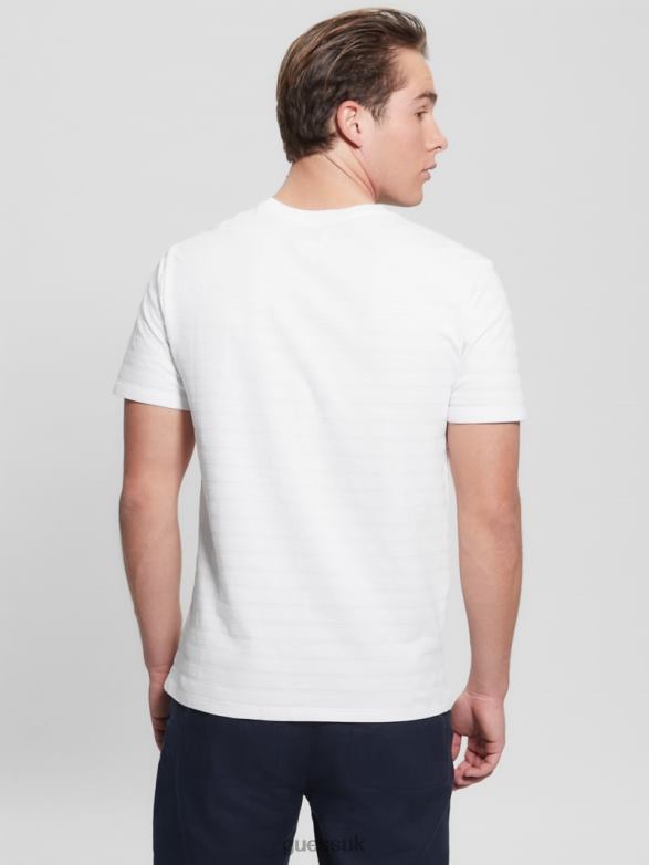 GUESS Men Eco Vincent Jersey Crewneck Tee Pure White Apparel V28V64178