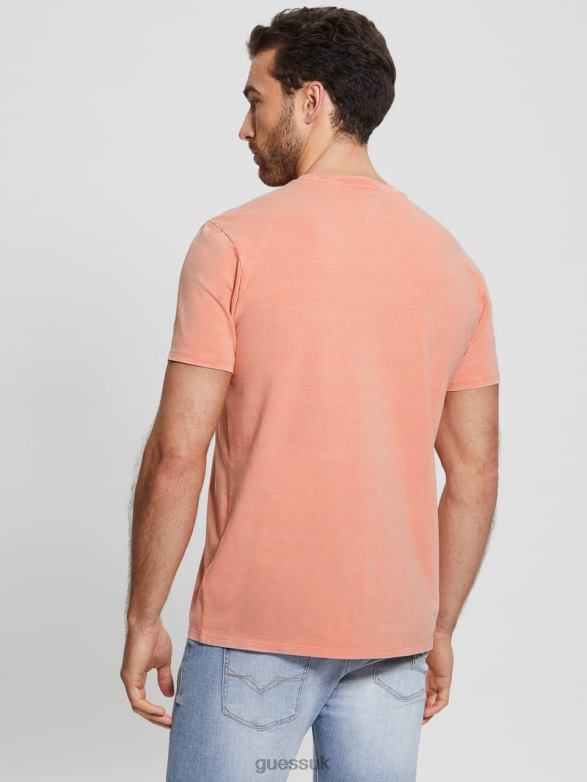 GUESS Men Eli Washed Tee Aechmea Pinky Multi Apparel V28V63985