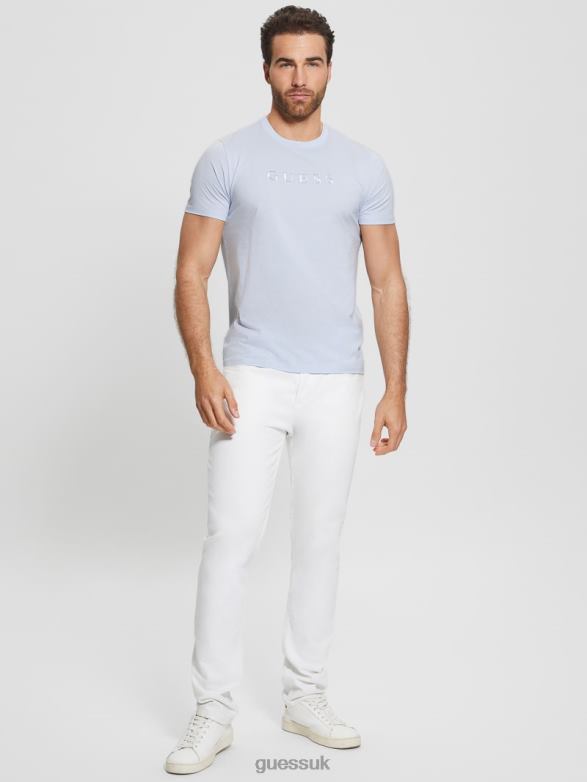 GUESS Men Embroidered Logo Tee Airway Blue Apparel V28V64064