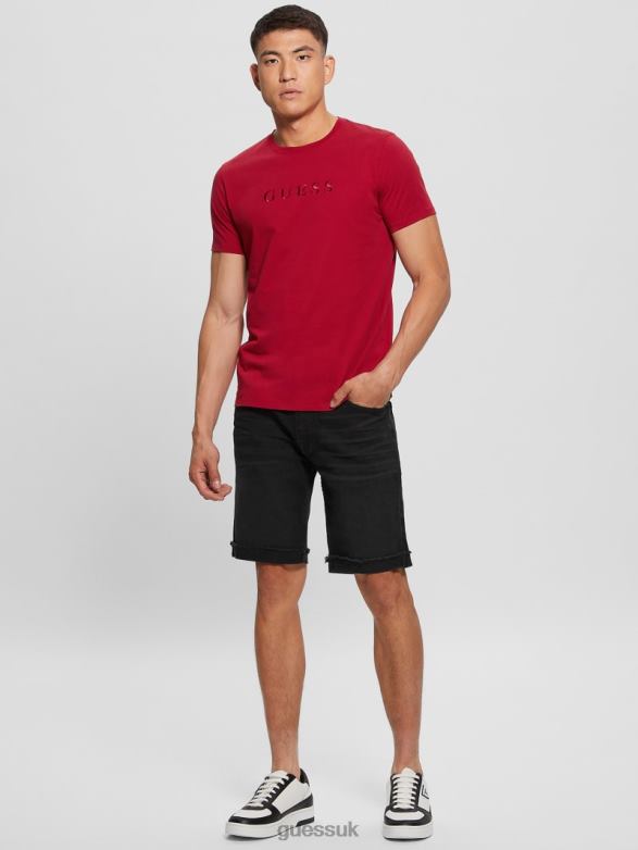 GUESS Men Embroidered Logo Tee Chili Red Apparel V28V64005