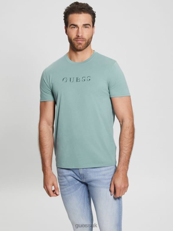 GUESS Men Embroidered Logo Tee Honest Blue Apparel V28V64037