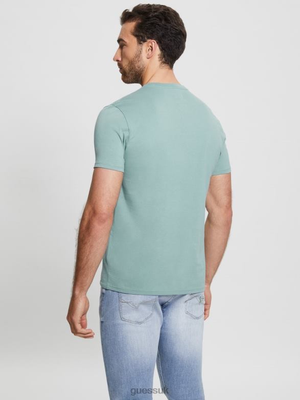 GUESS Men Embroidered Logo Tee Honest Blue Apparel V28V64037