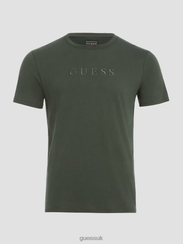 GUESS Men Embroidered Logo Tee Jungle Greens Apparel V28V64063