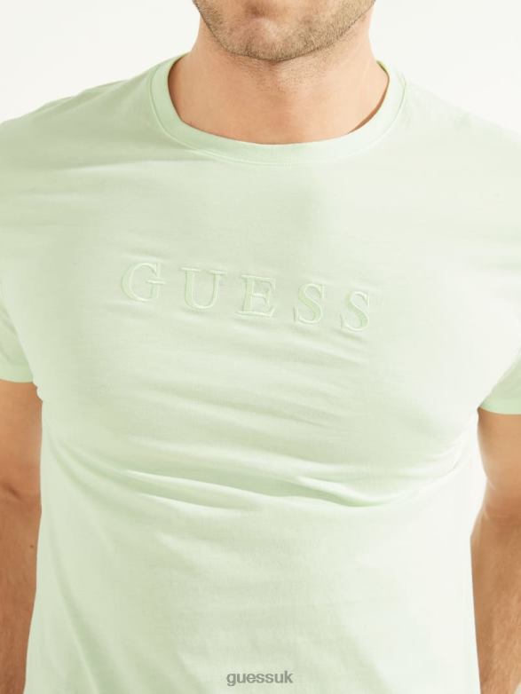 GUESS Men Embroidered Logo Tee Ocean Mint Apparel V28V64131