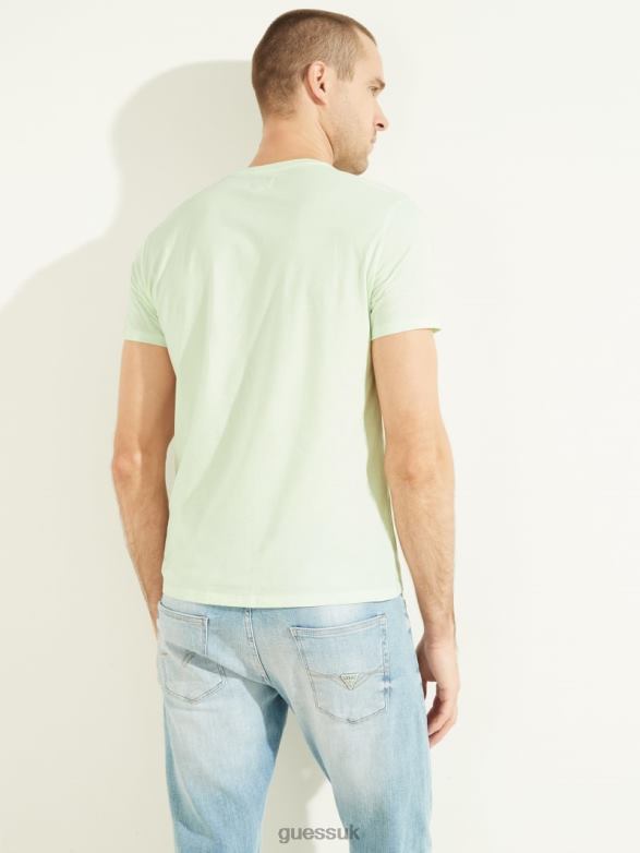 GUESS Men Embroidered Logo Tee Ocean Mint Apparel V28V64131