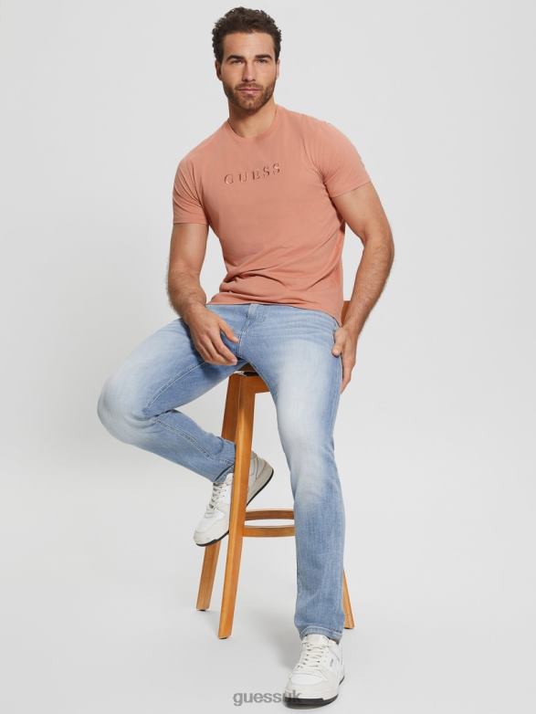 GUESS Men Embroidered Logo Tee Satin Rose Apparel V28V64024