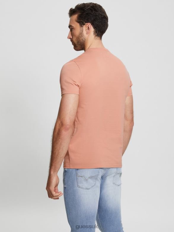 GUESS Men Embroidered Logo Tee Satin Rose Apparel V28V64024
