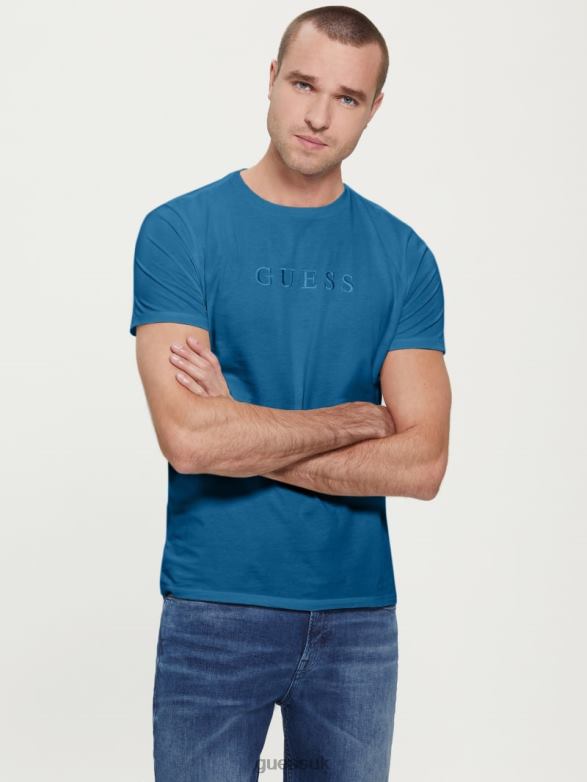 GUESS Men Embroidered Logo Tee Uniform Blue Apparel V28V64136