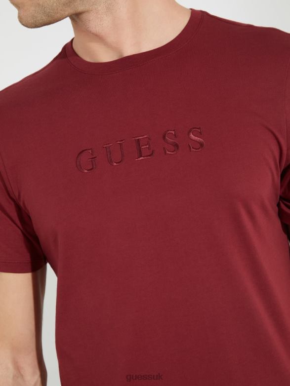 GUESS Men Embroidered Logo Tee Vino Apparel V28V64120