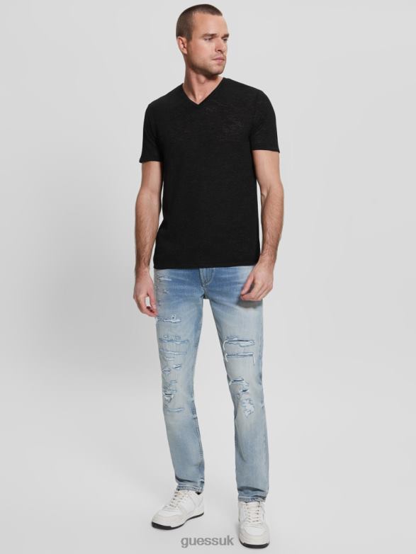 GUESS Men Gauze Tee Black Apparel V28V64022