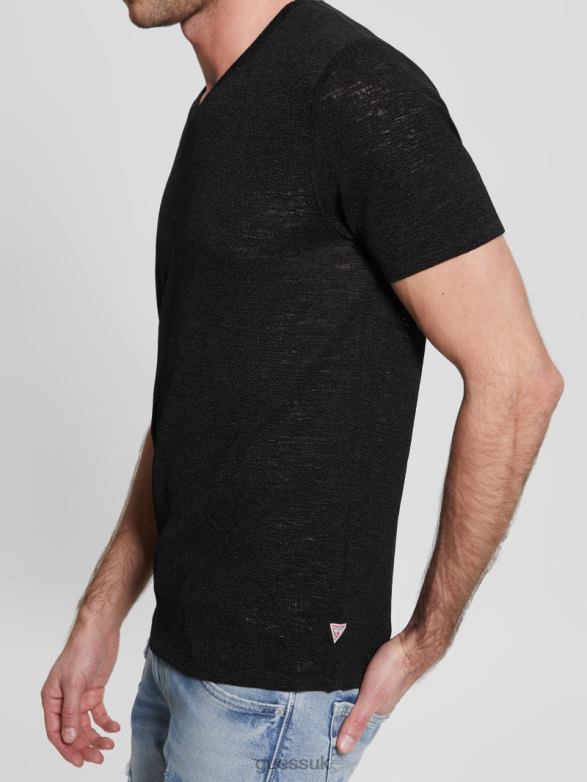GUESS Men Gauze Tee Black Apparel V28V64022