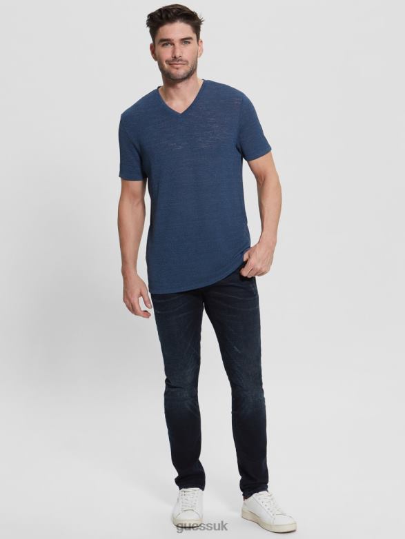 GUESS Men Gauze Tee Cobalt Blue Apparel V28V64062