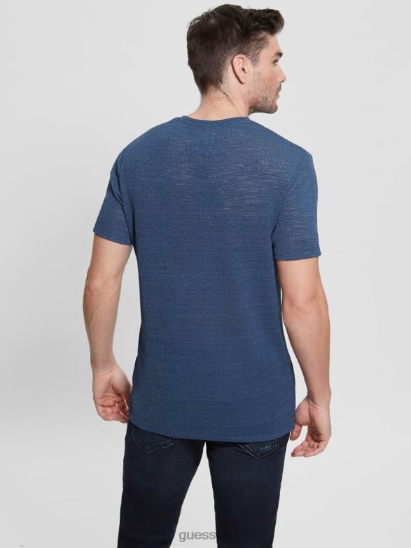 GUESS Men Gauze Tee Cobalt Blue Apparel V28V64062