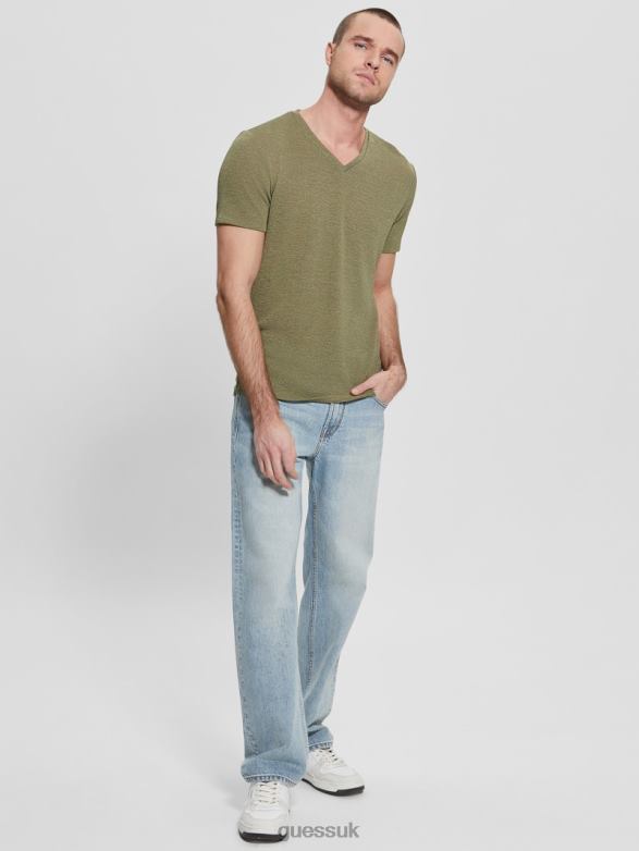 GUESS Men Gauze Tee Dusty Olive Apparel V28V64010