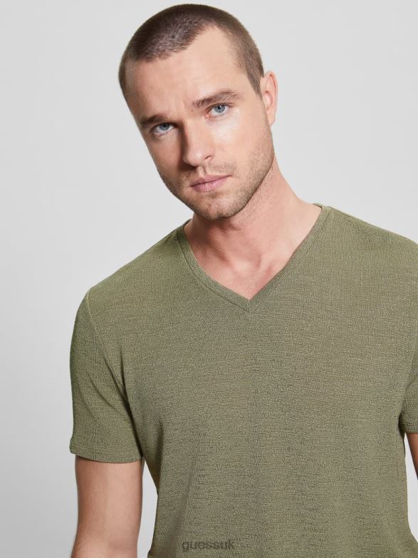 GUESS Men Gauze Tee Dusty Olive Apparel V28V64010